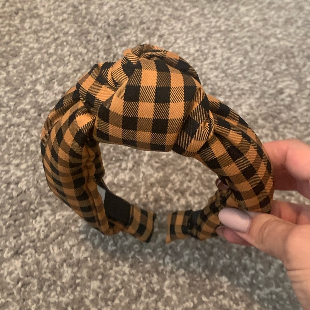 Orange & Black Check Headband